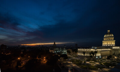 Fototapeta na wymiar Capitolio by night Havana Cuba