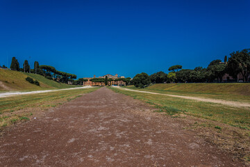 View From The Worm S-eye View Of Circus Maximus In Rome, Italy