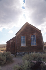 View of the abandoned houses and buildings at the former gold mining Bodie, now. a ghost town