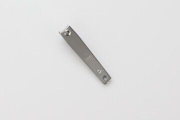 fingernail clipper cosmetic tools for manicure and pedicure on a white background.