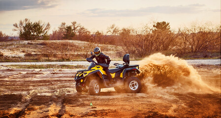 Cross-country quad bike race, extreme sports