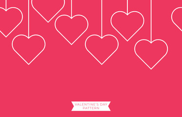 seamless background with white heart on red background for valentine's day and card design.