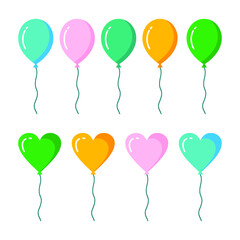 set of colorful balloons. Colorful festive balloons