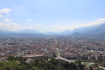 Fototapeta na wymiar Le Bastille ancient fortress in the city of Grenoble, France