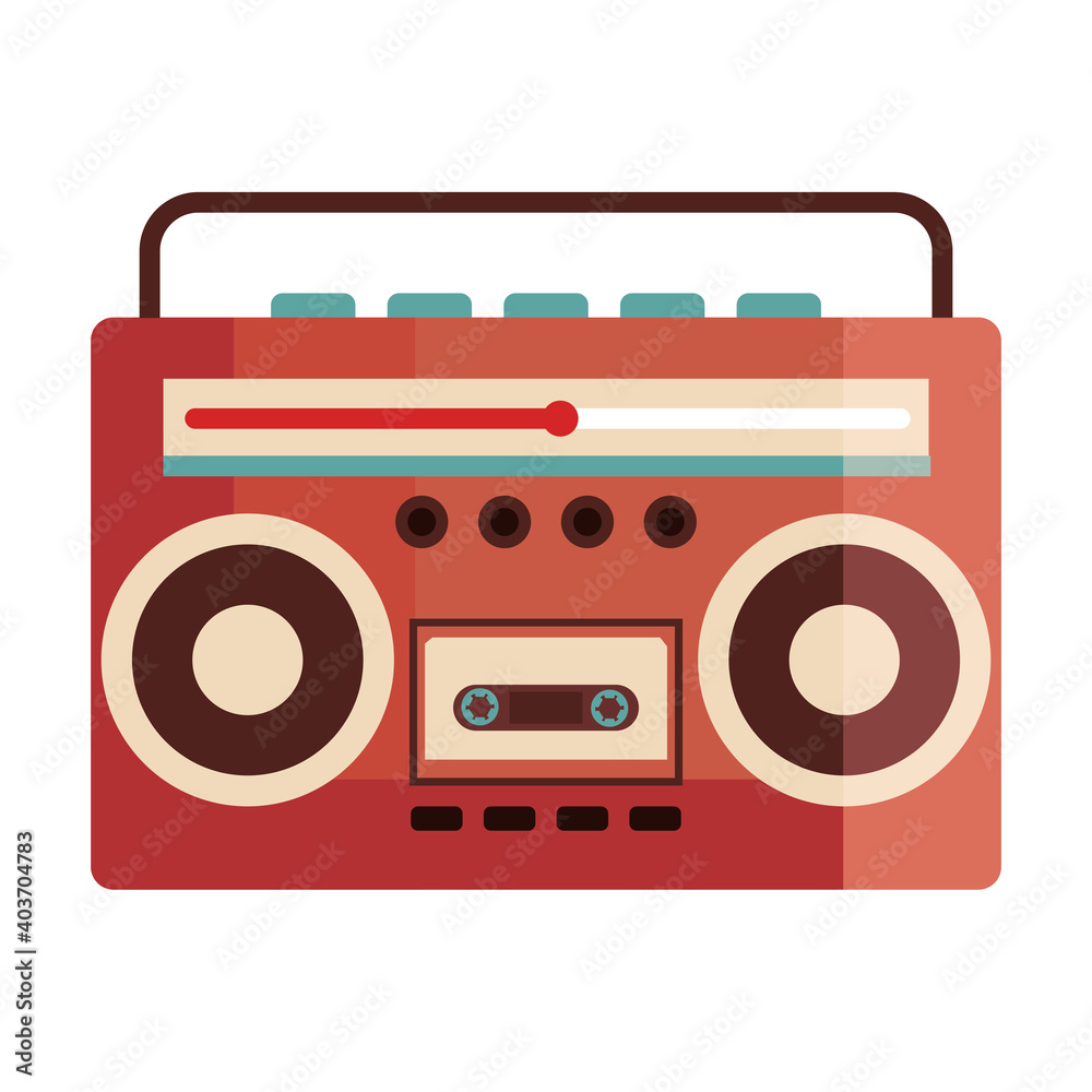 Wall mural old retro radio device icon vector illustration design