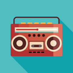 old retro radio device in blue background vector illustration design