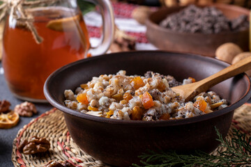 Kutya is a ceremonial grain dish with poppy seeds, dried fruits and sweet gravy, traditionally served by Orthodox Christians in Ukraine, Belarus and Russia during Christmas.