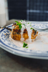 Eating chile en nogada