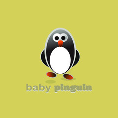 cute penguin vector illustration in flat style
