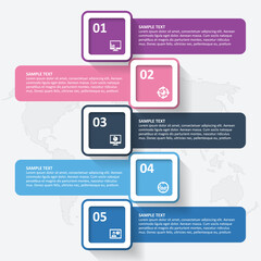Abstract 3D Paper Infographics. Business template .Vector illustration