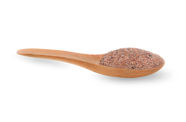 Himalayan black salt spoon on white