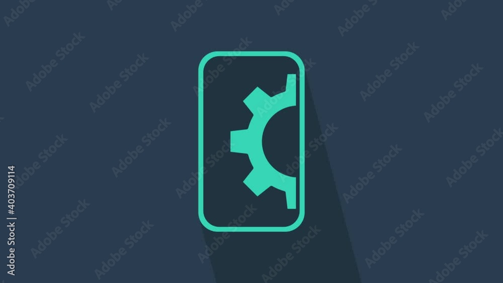 Wall mural turquoise software, web development, programming concept icon isolated on blue background. programmi