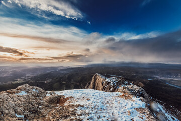 La Sainte Victoire sous la neige, Aix en Provence, France