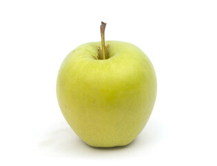 Green apple on white background with minimal shadow