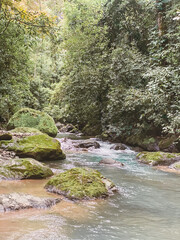 Waterfall river clear blue water