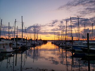 sunset at the marina