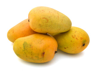 Yellow mango isolated on a white background