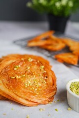 Fried Parotta / Sweet Porotta - Easy Khaja or Chiroti , selective focus