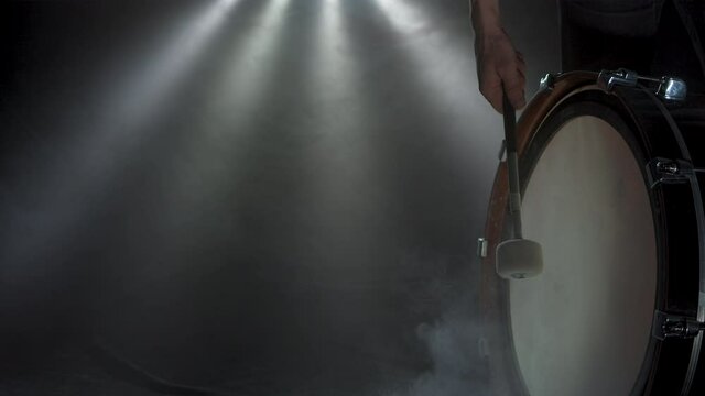 Marching Bass Drum, Single Beat In Slow Motion