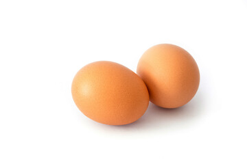 brown chicken egg isolated on white.