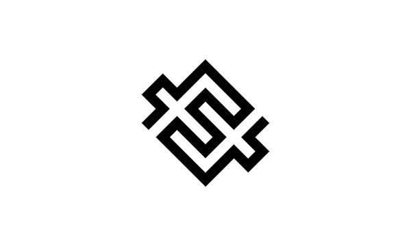 initial letter F with number four logo design template