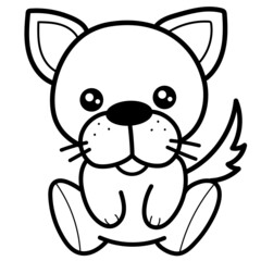 Cute little chihuahua dog line art