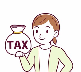 Young woman in a cardigan_tax