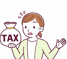 Obraz premium Young woman in a cardigan_tax