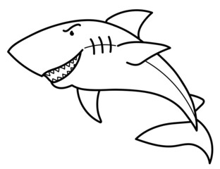 Shark cartoon for coloring