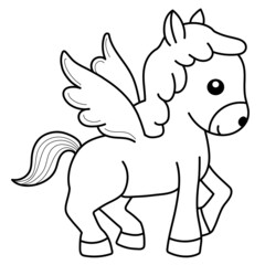 Pegasus cartoon for coloring