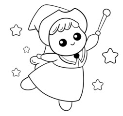 Angel star cartoon for coloring