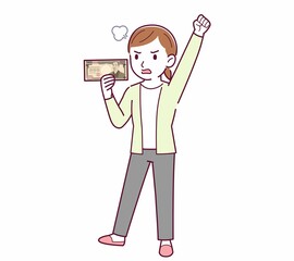 Young woman in a cardigan_Ten thousand yen