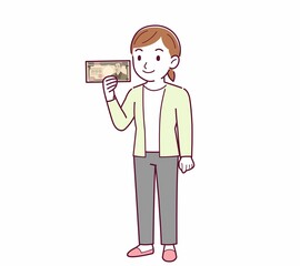 Young woman in a cardigan_Ten thousand yen