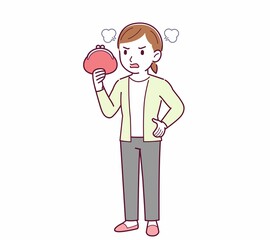 Young woman in a cardigan_wallet