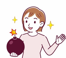 Young woman in a cardigan_bomb