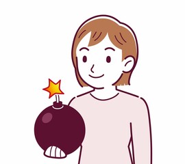 Young woman in a cardigan_bomb