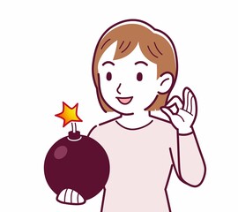 Young woman in a cardigan_bomb