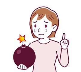 Young woman in a cardigan_bomb