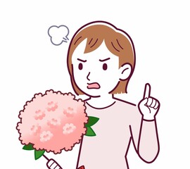 Young woman in a cardigan_bouquet