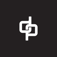Obraz premium letter dp linked chain overlap design symbol vector