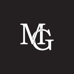 letter mg linked overlapping logo vector - obrazy, fototapety, plakaty