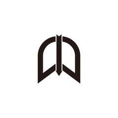 letter w down arrow geometric simple logo vector