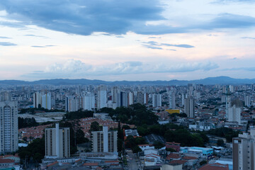 Obraz premium São Paulo with sunset and pink sky and night, metropolis, South America, Brazil