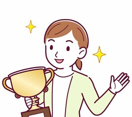 Young woman in a cardigan_Trophy