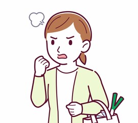 Young woman in a cardigan_shopping