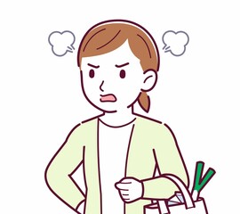 Young woman in a cardigan_shopping