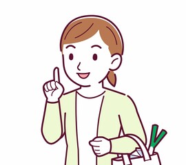 Young woman in a cardigan_shopping