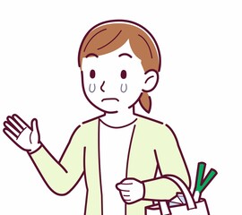 Young woman in a cardigan_shopping