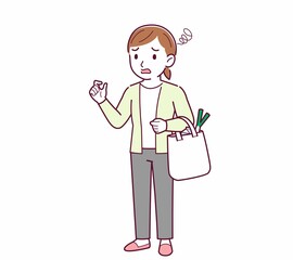 Young woman in a cardigan_shopping