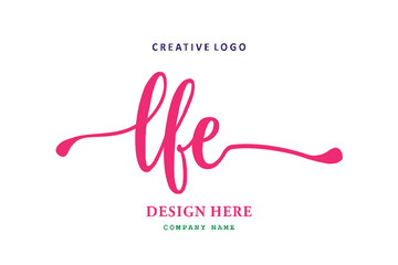 Fototapeta na wymiar LFE lettering logo is simple, easy to understand and authoritative
